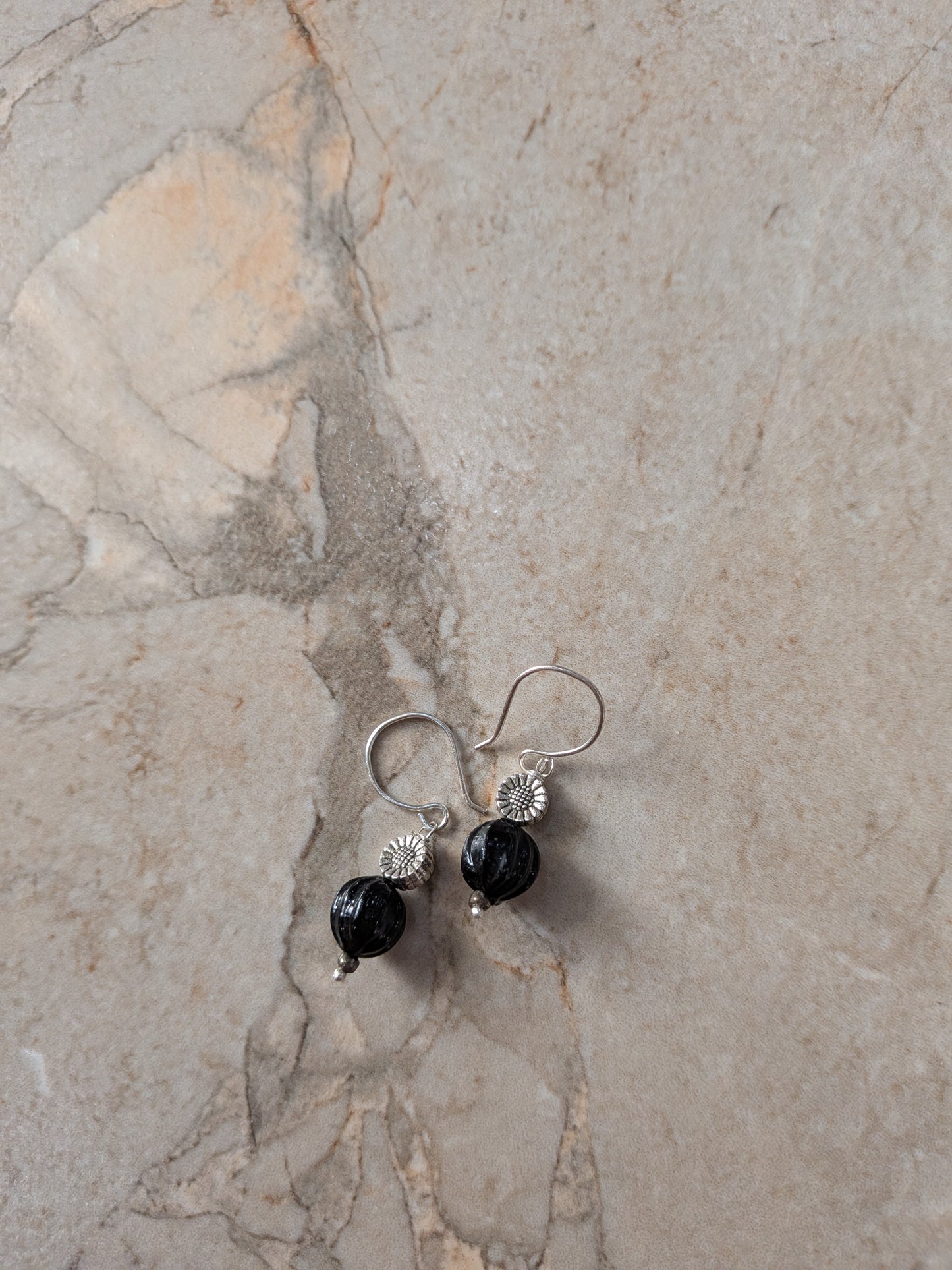 Pumpkin beads earrings