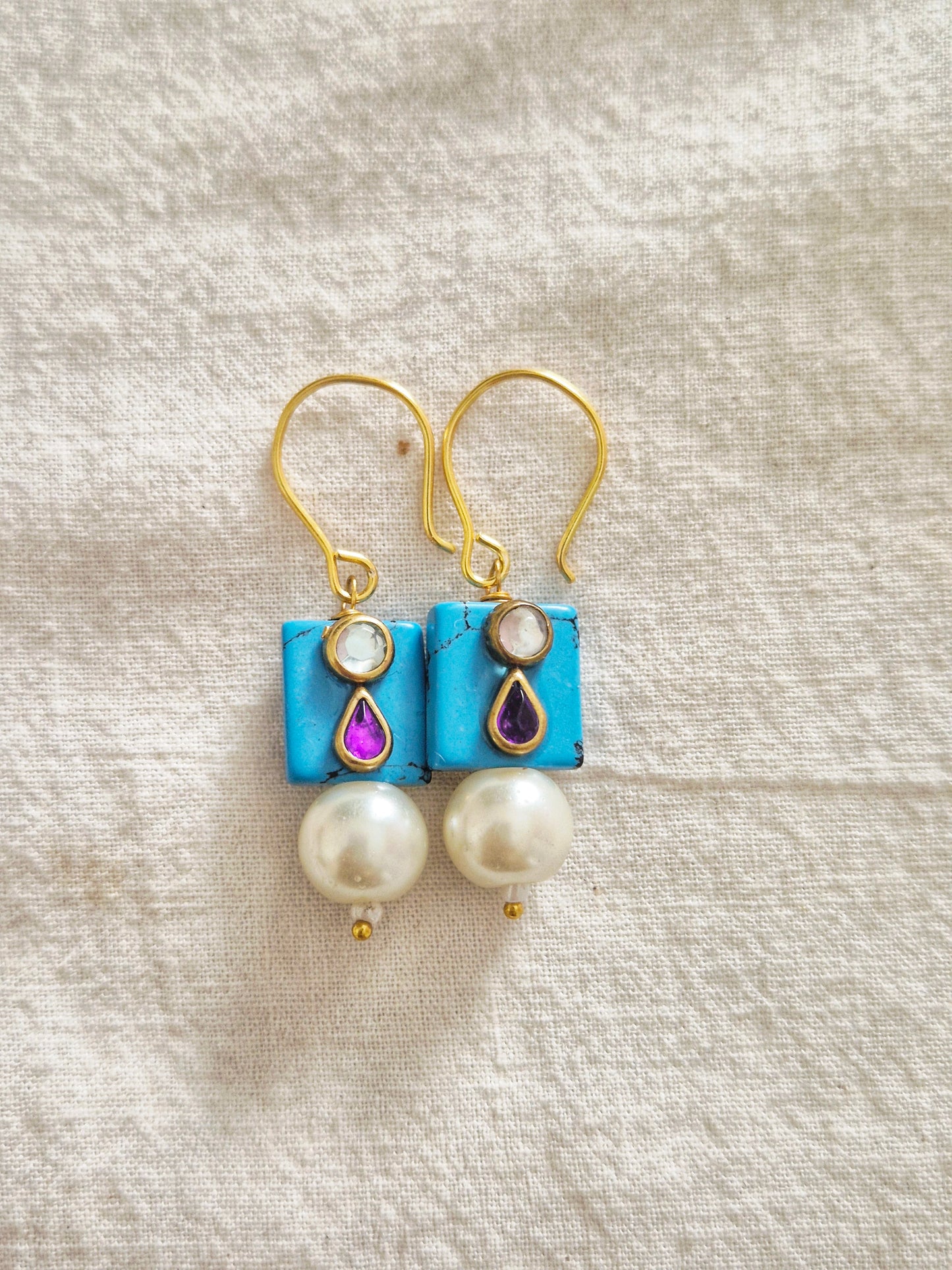 Bead kundan earrings