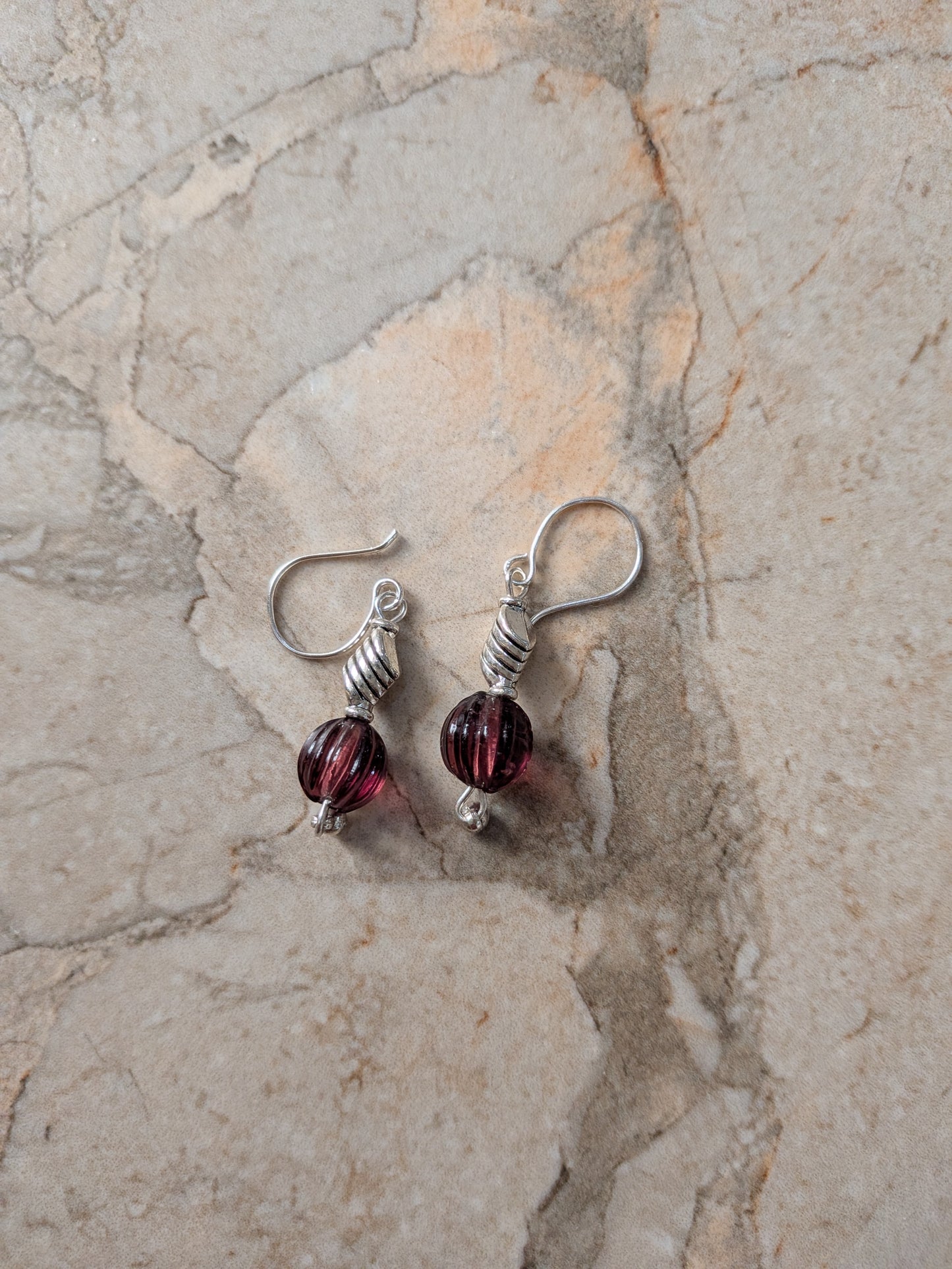 Pumpkin bead earrings