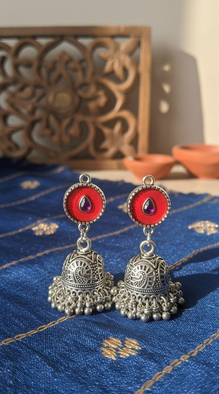 Pink gold wala jhumka