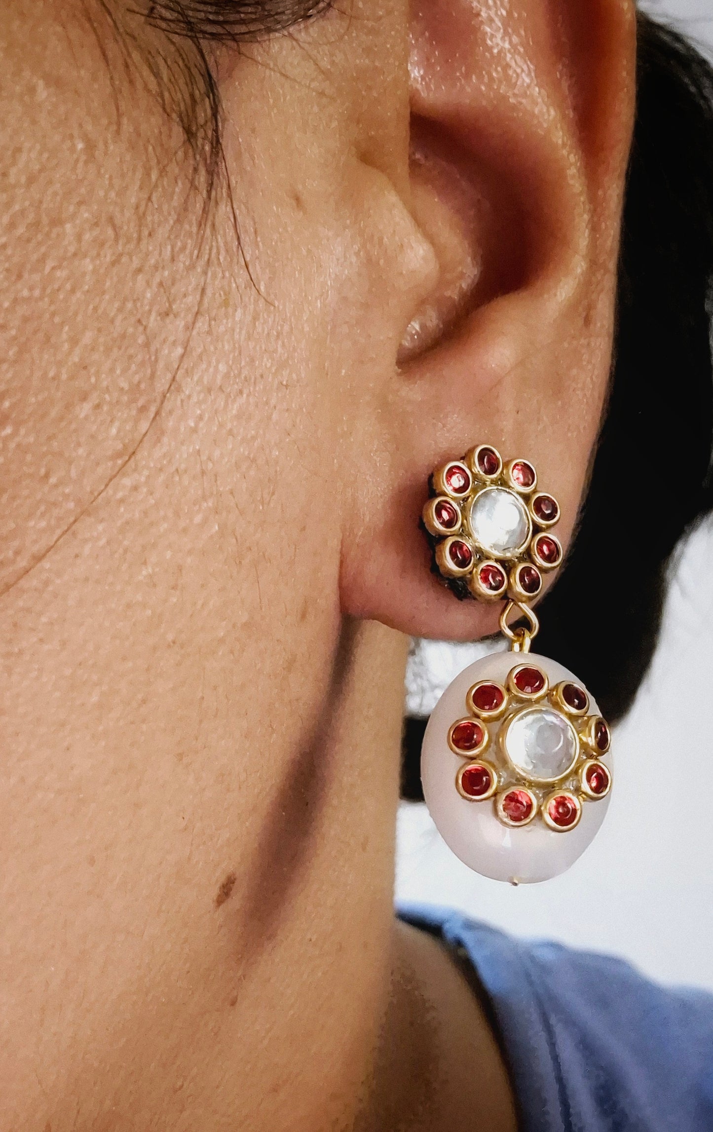 Kundan resin earrings