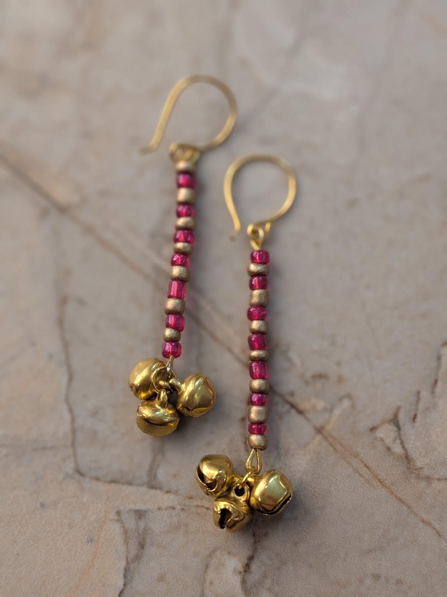 Bead long earrings