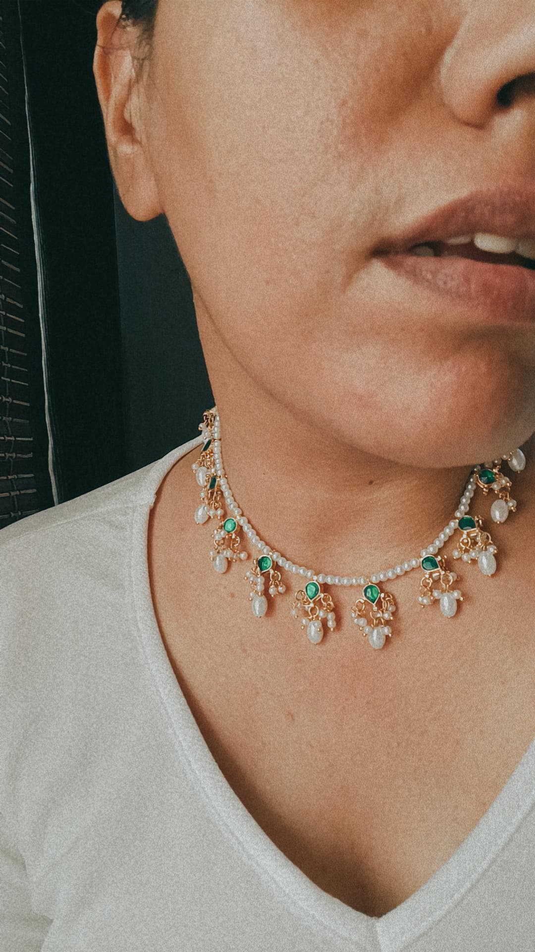 Green stone Choker