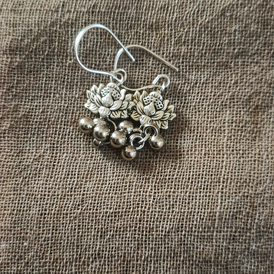 Lotus charm earrings