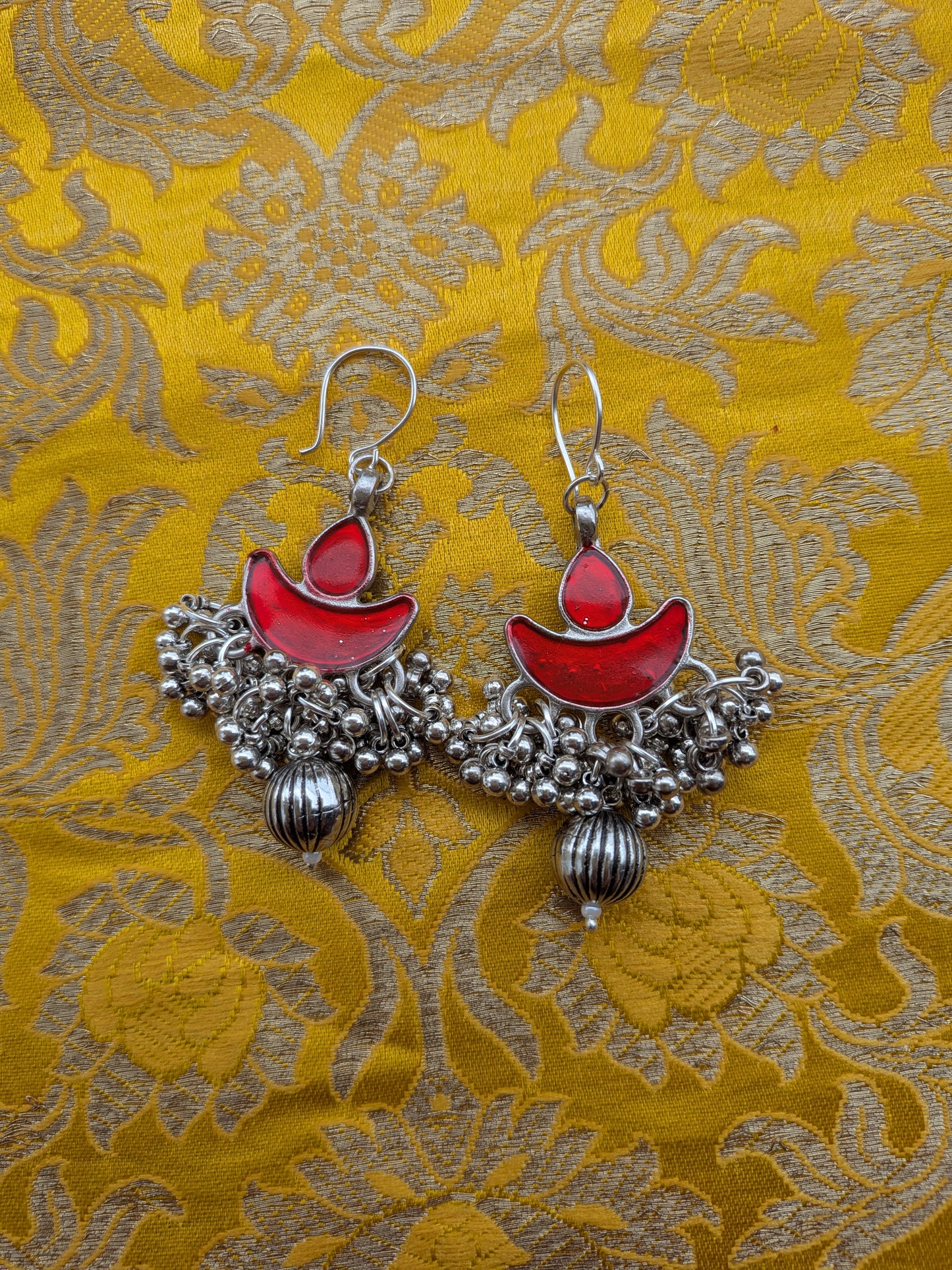 Adha chand with gola earrings