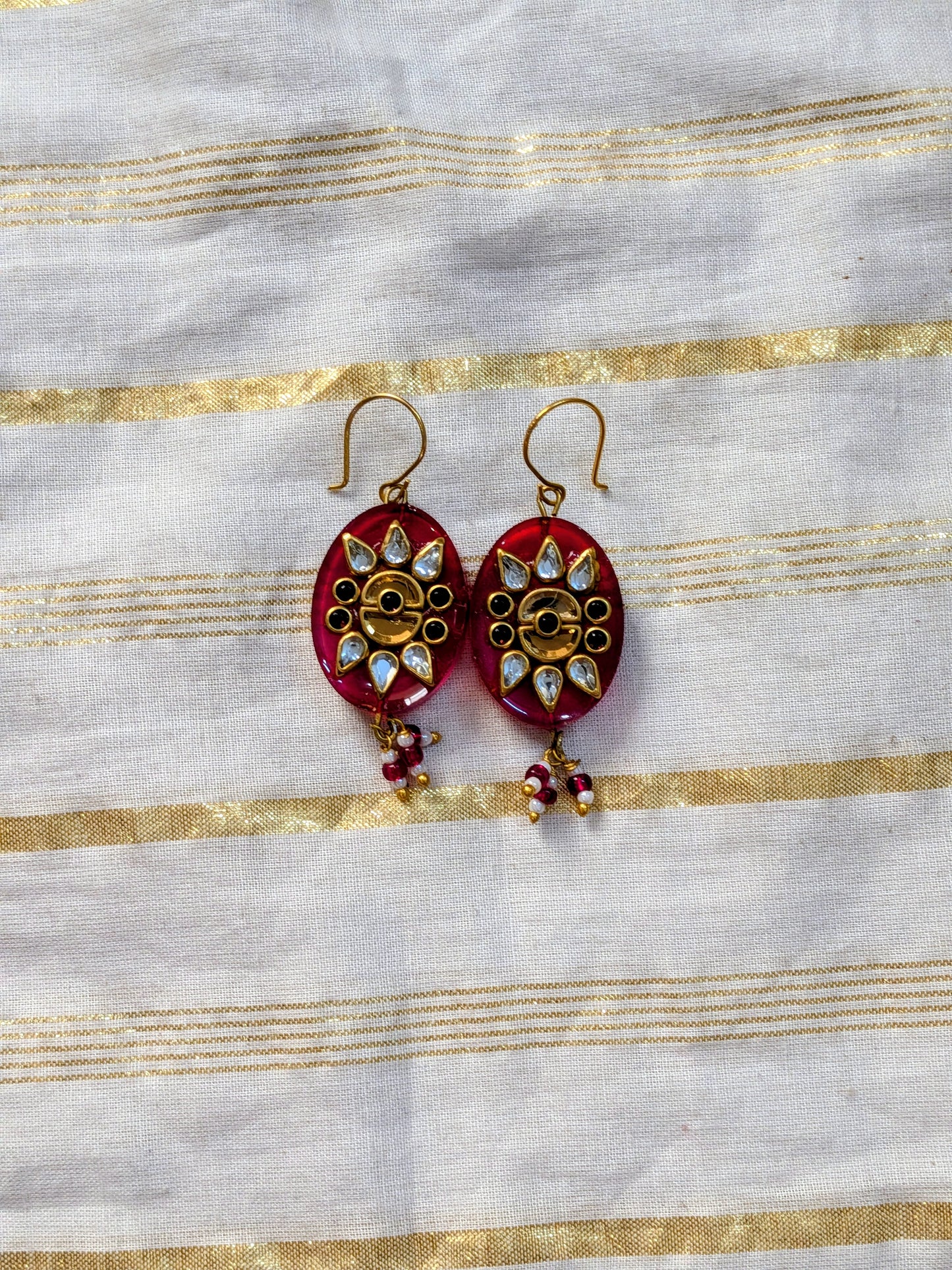 Kundan resin earrings