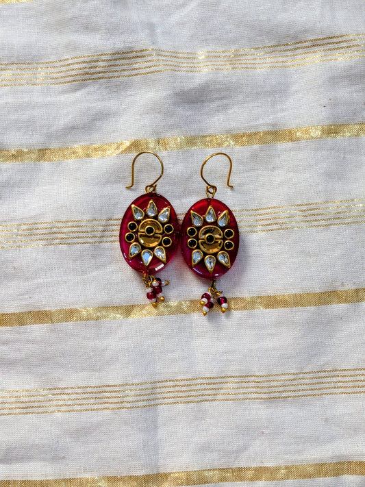 Kundan resin earrings