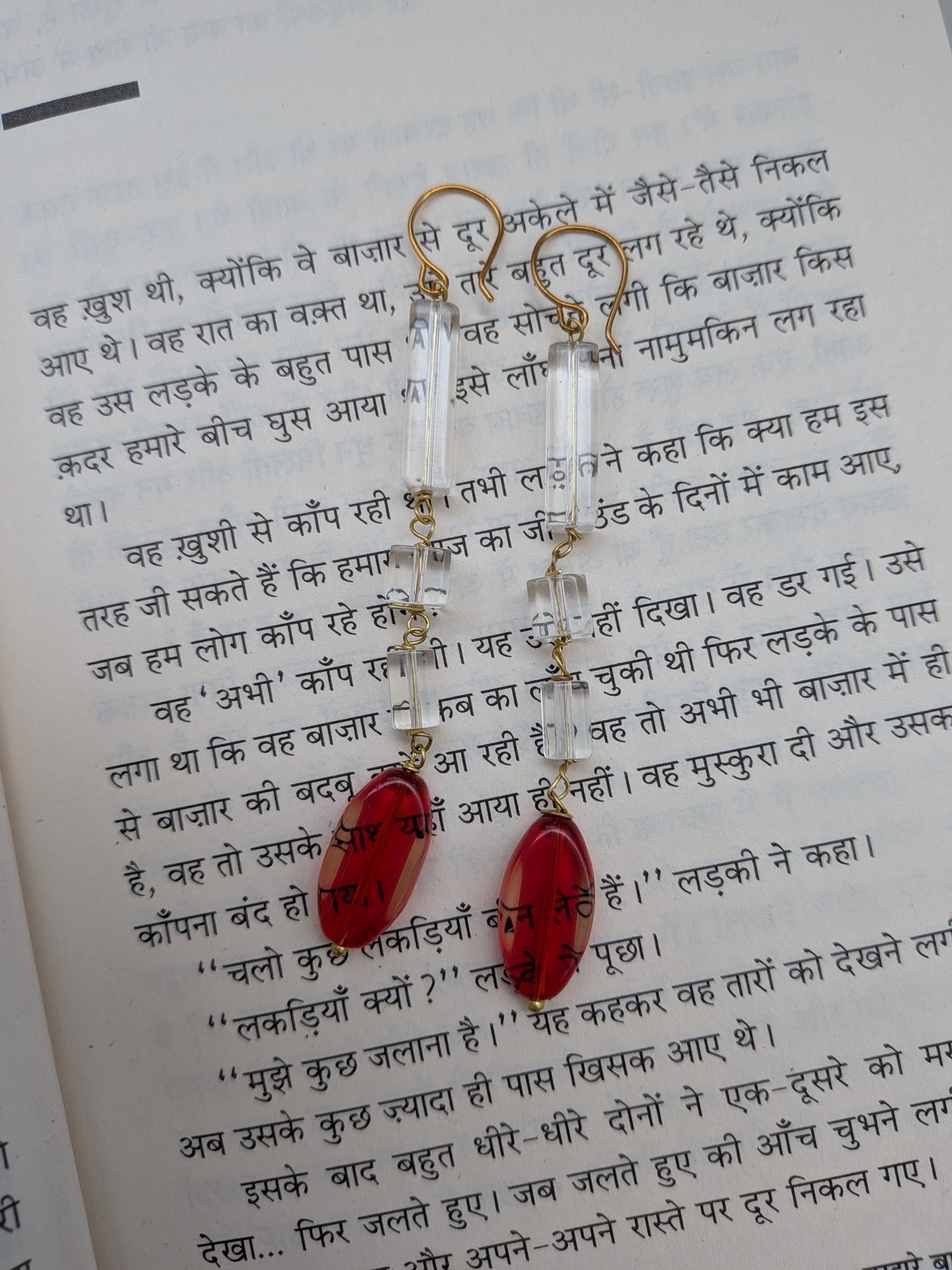 Bead long earrings