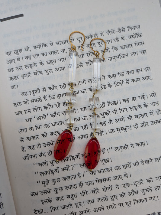 Bead long earrings