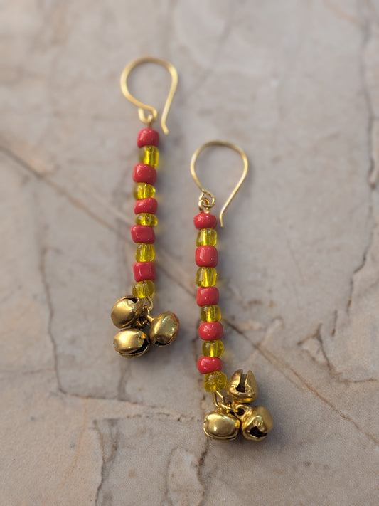 Bead long earrings