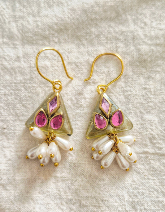 Bead kundan earrings