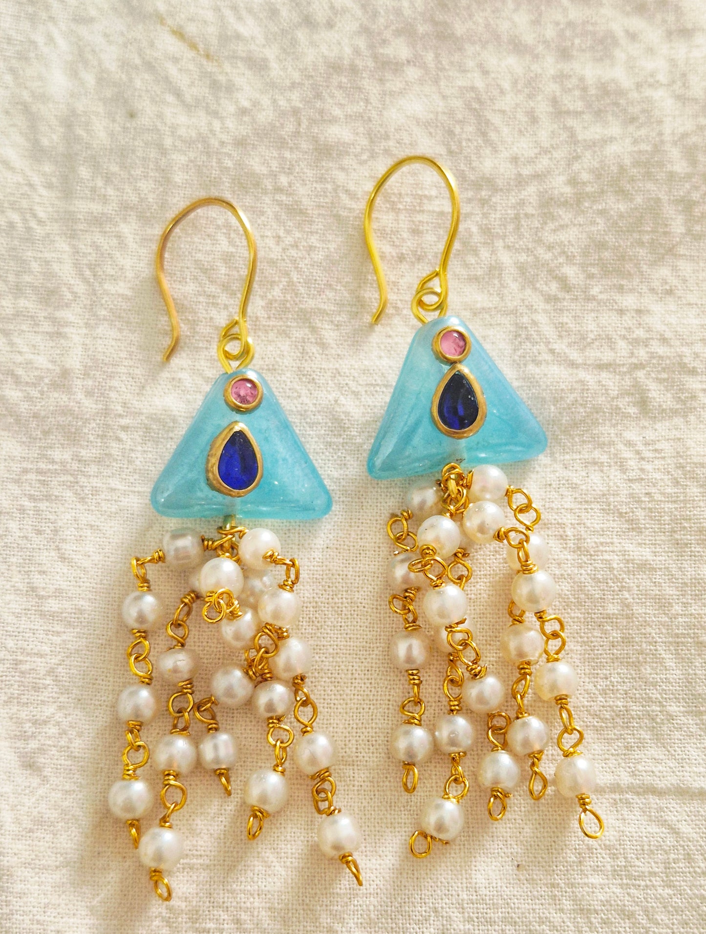 Bead kundan earrings