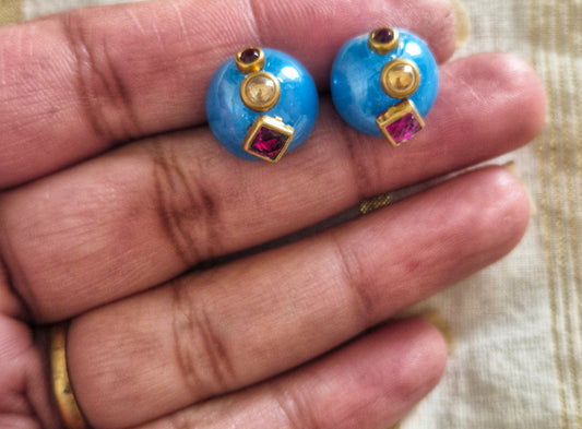 Kundan wale bead earrings