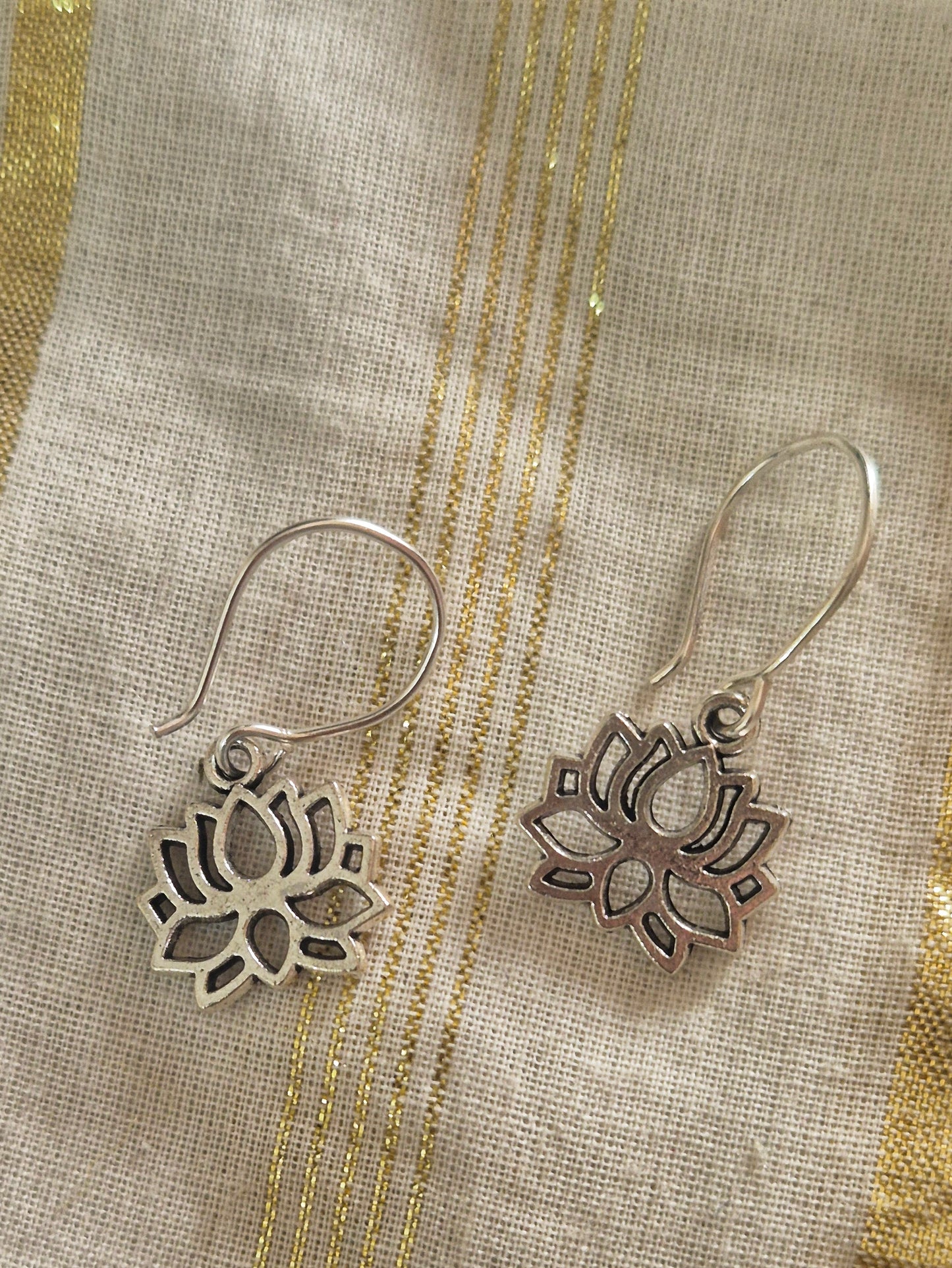Lotus charm earrings
