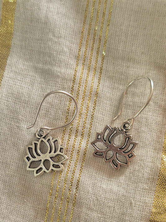 Lotus charm earrings