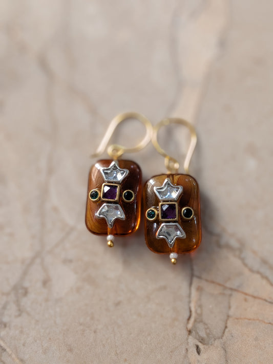 Kundan wala bead earrings