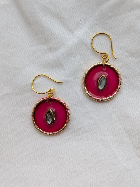 Resin Kundan earrings
