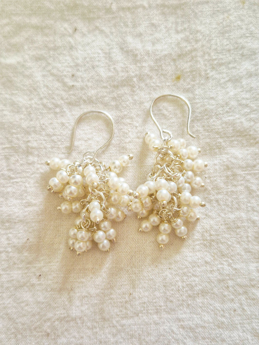 Pearl jhalar earrings