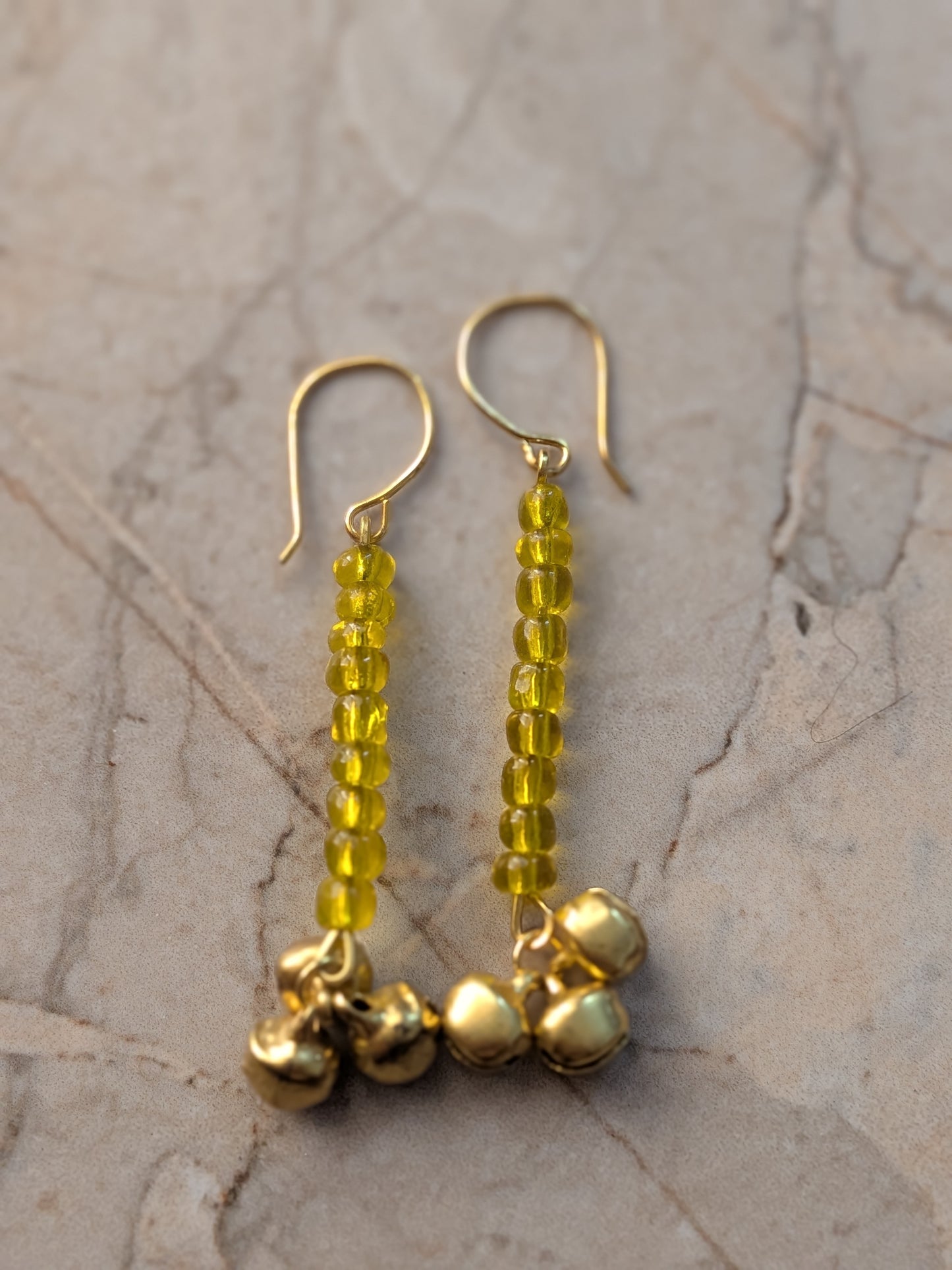 Bead long earrings