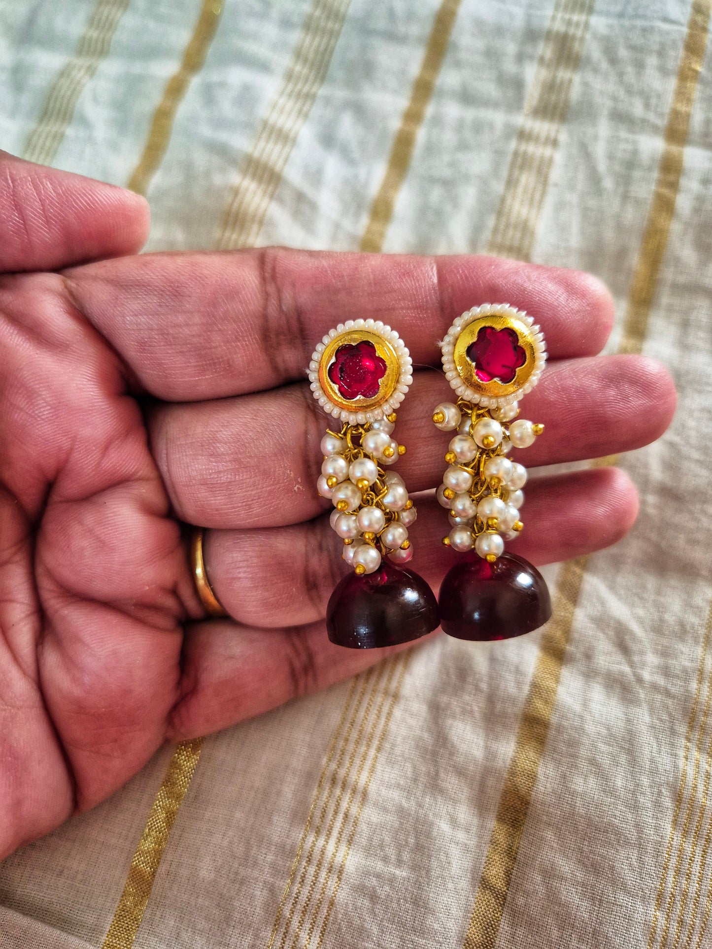 Kundan earrings jhumka