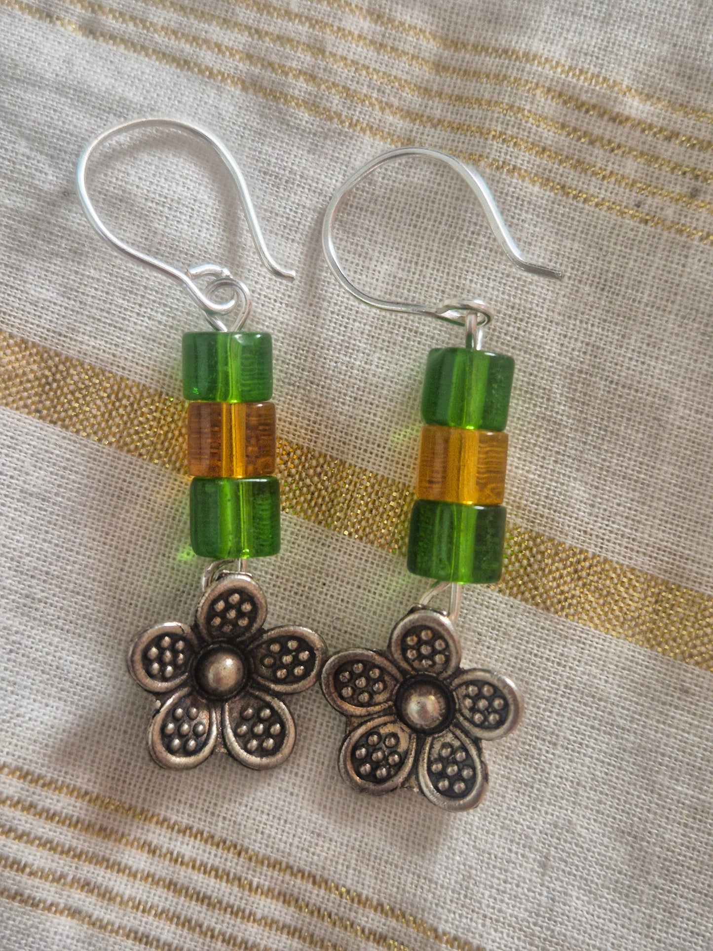 Bead charm earrings