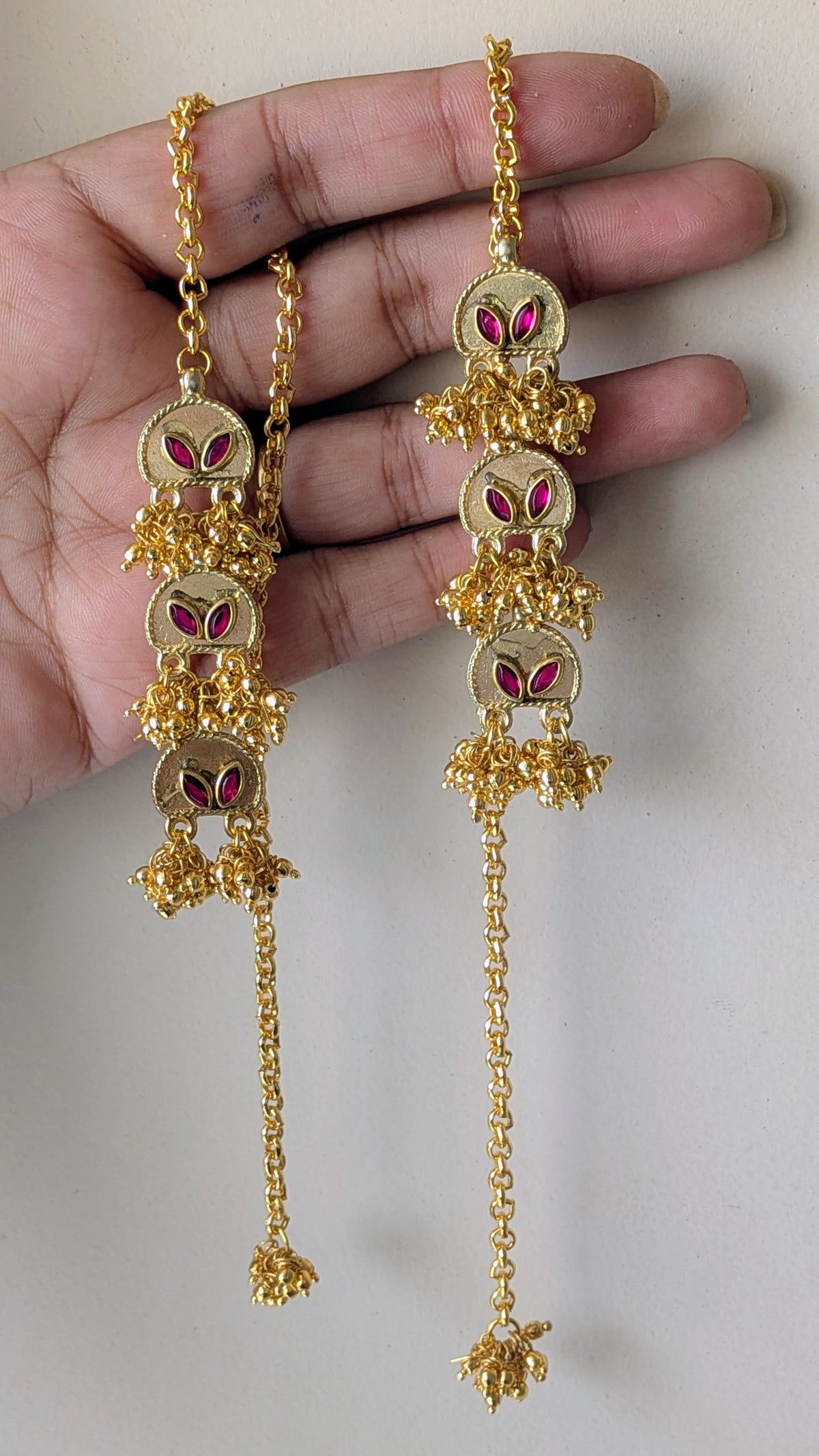 Poora Golden pink Earrings
