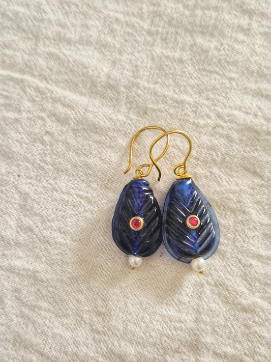 Patti wali blue earrings