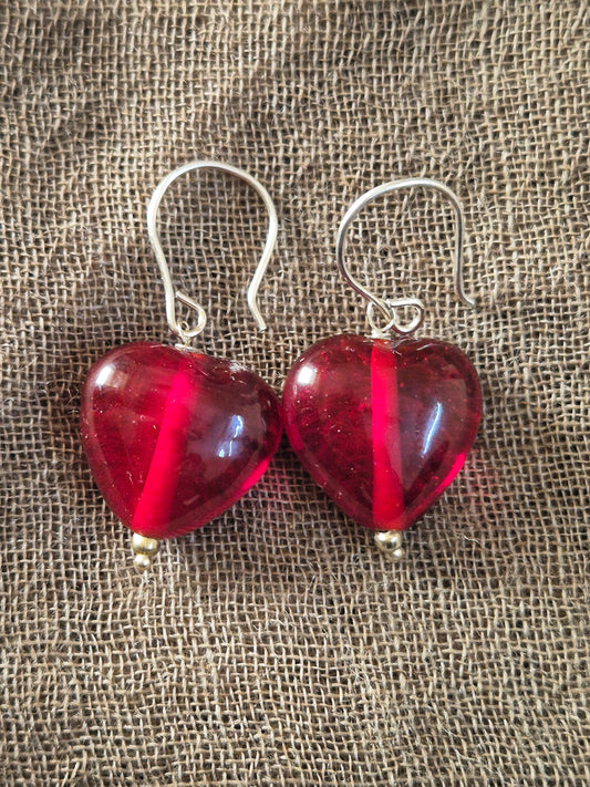 Heart bead earrings