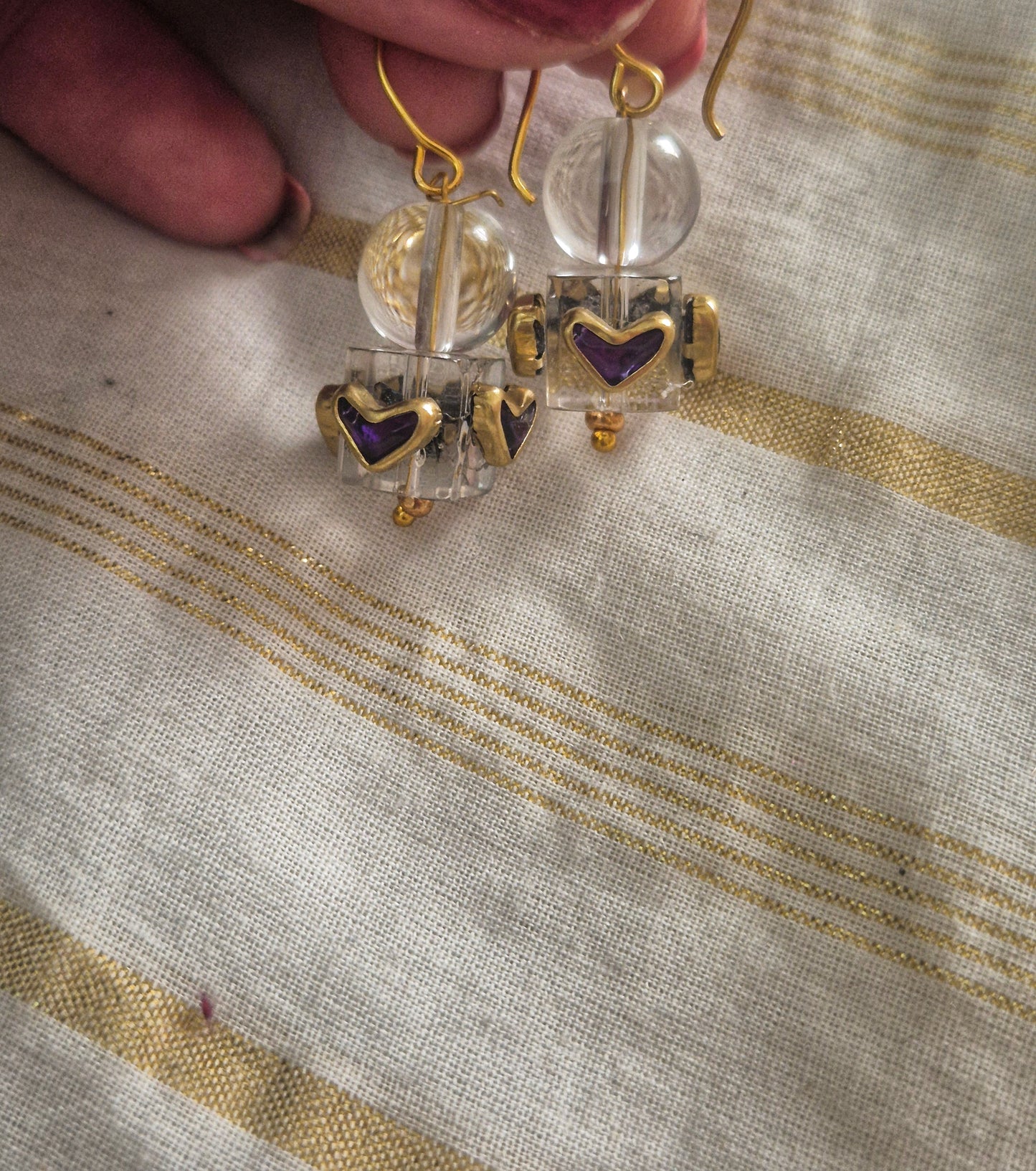 Bead kundan earrings
