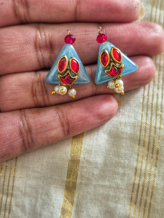 Kundan wale bead earrings