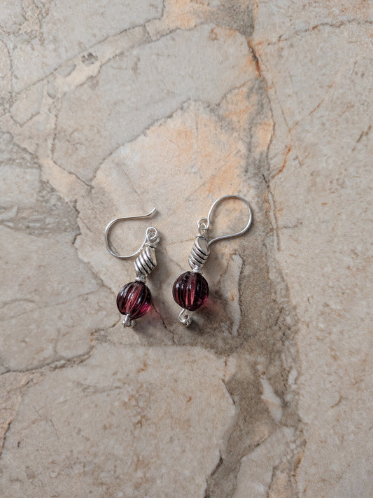 Pumpkin bead earrings