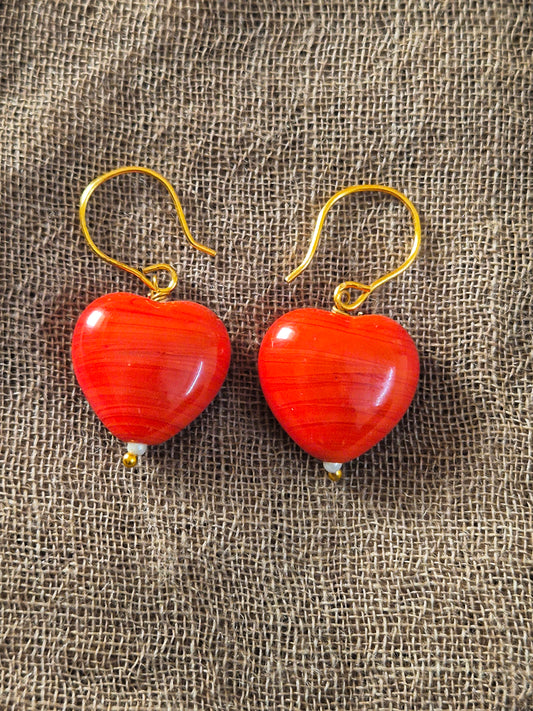 Heart bead earrings