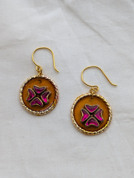 Resin Kundan earrings