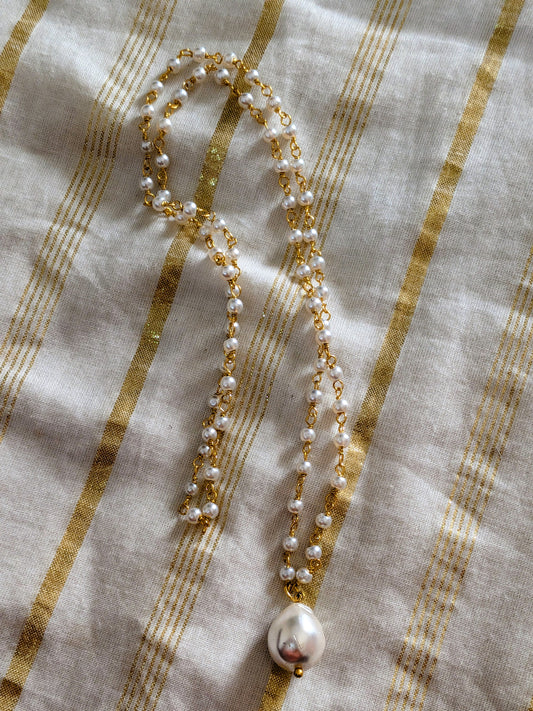 Beaded one pendent necklace