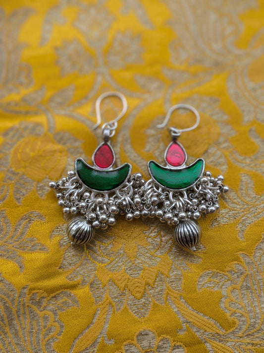Adha chand with gola earrings