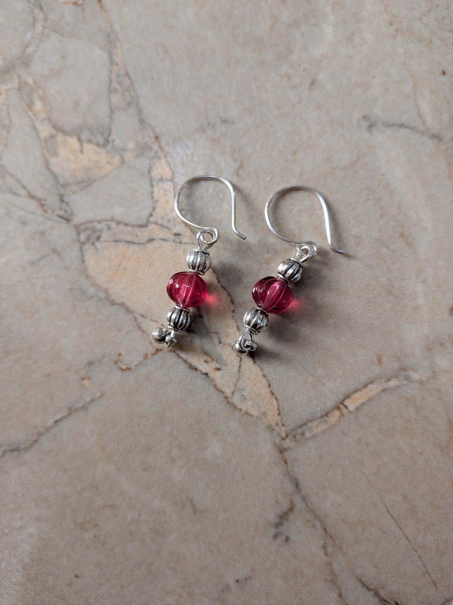 Pumpkin bead earrings