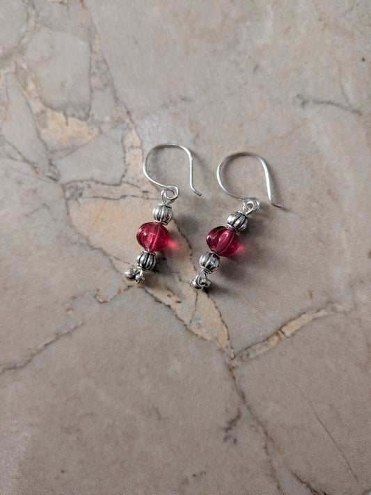 Pumpkin bead earrings