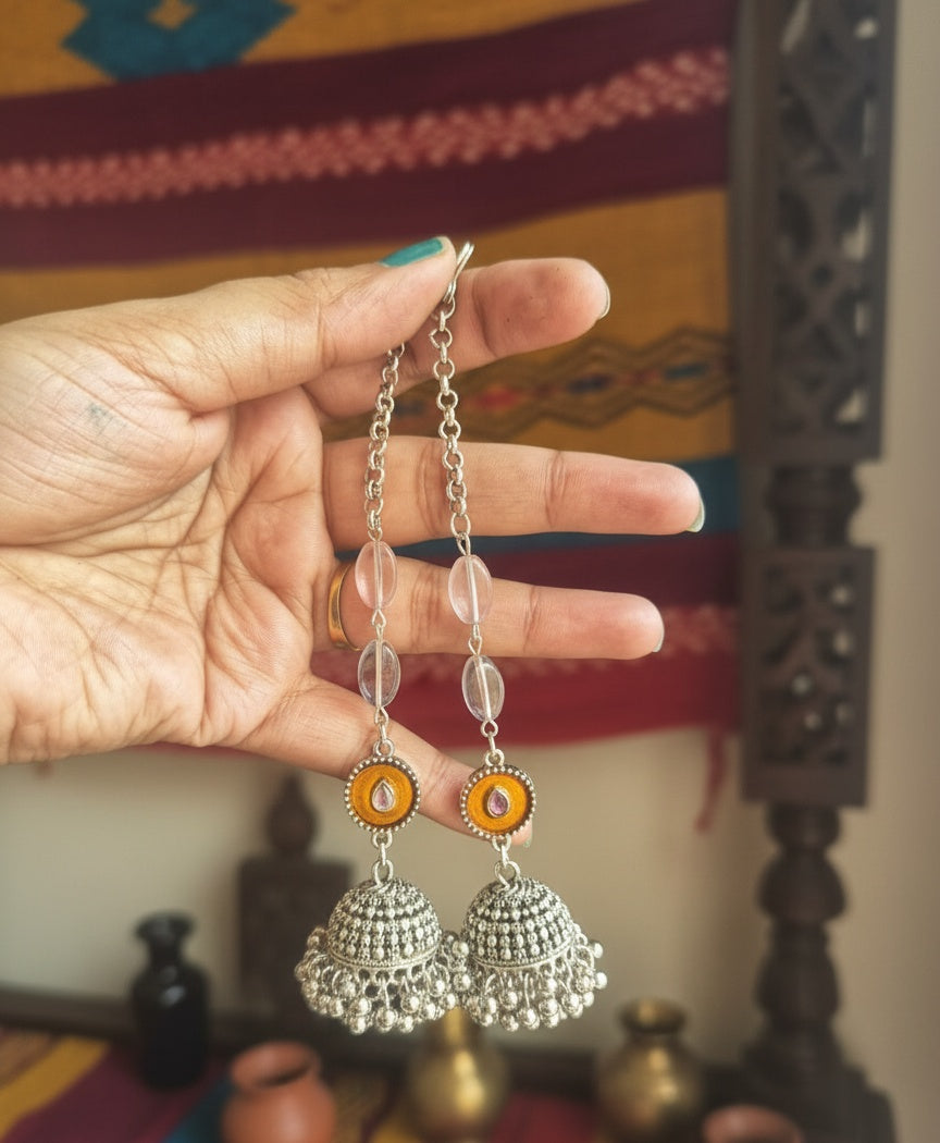 Yellow gol wala chain jhumka