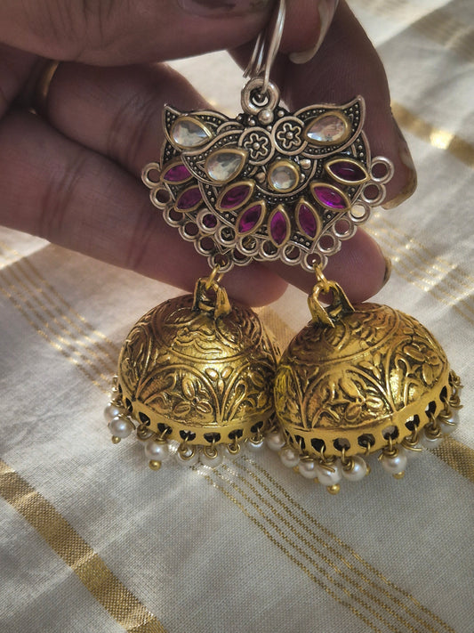 Dual colour jhumka