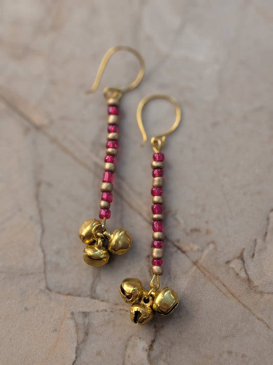 Bead long earrings