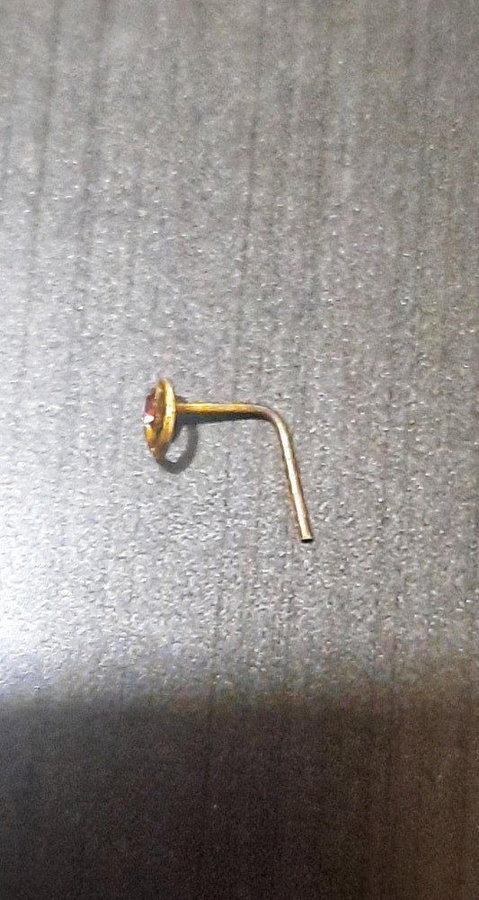 Golden Polished Silver Nose pin
